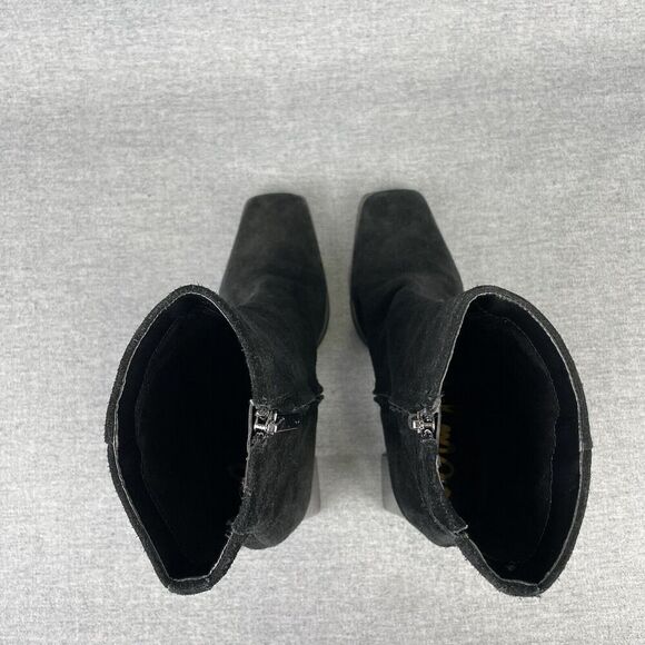 Sam Edelman Ivette Boots Women 9.5 Black Suede Square‎ Toe 90s Mid Calf 90s Y2K - Picture 11 of 16